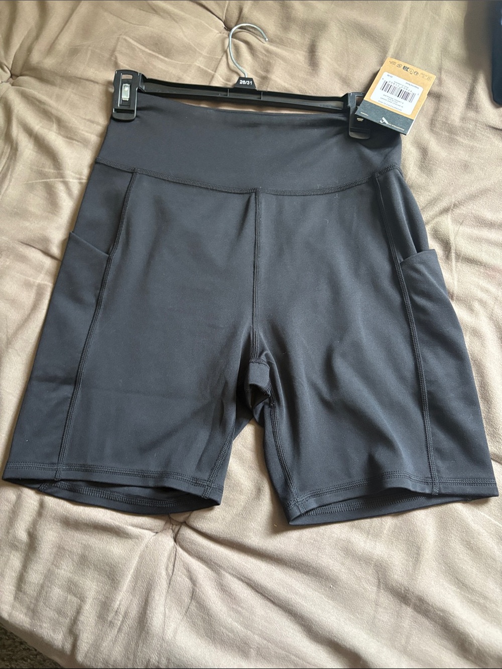 The North Face Black High-Waist Bike Shorts with Side Pockets